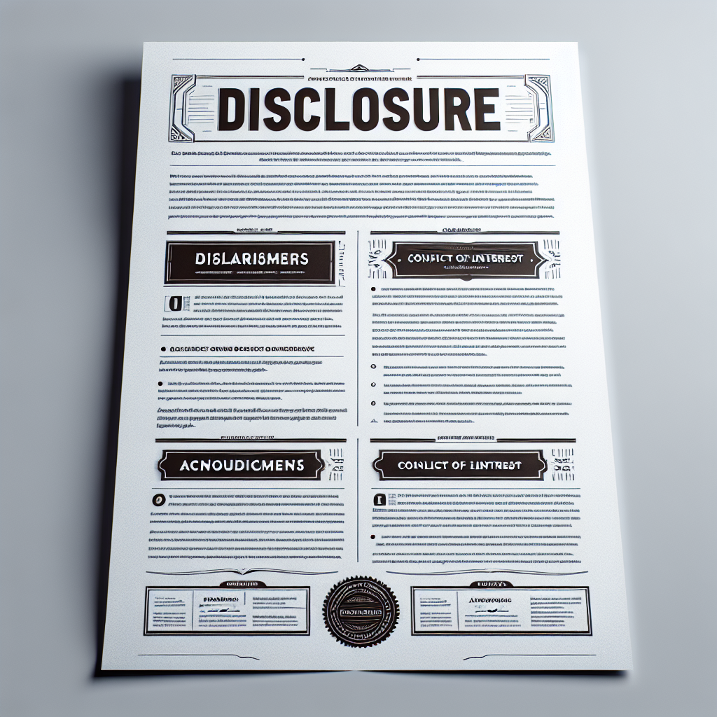 Disclosure statement explaining transparency about affiliate links and sponsored content on the blog