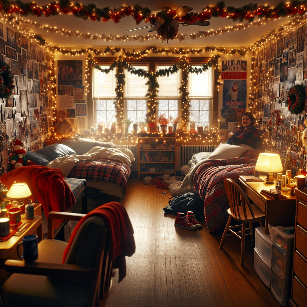 college apartment Christmas decorating