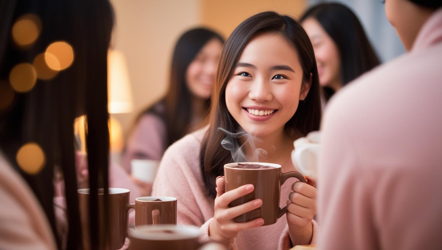 Cozy drinking chocolate party ideas